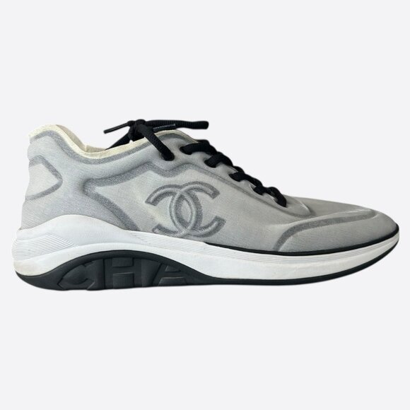 Chanel Grey & Black CC Logo Runners - Picture 1 of 8